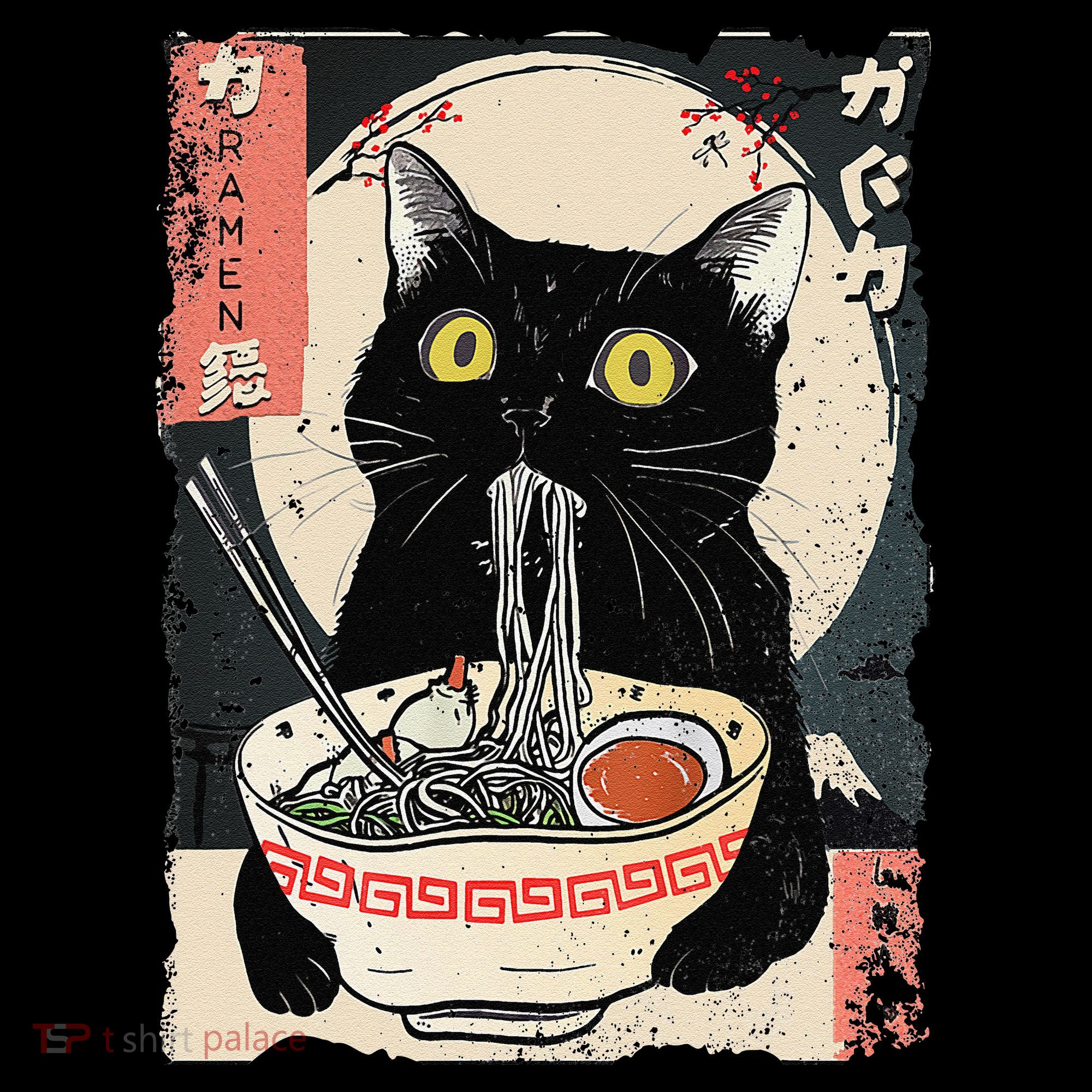 Kawaii Cat Eating Ramen Noodles Funny Anime Gift Coffee Mug