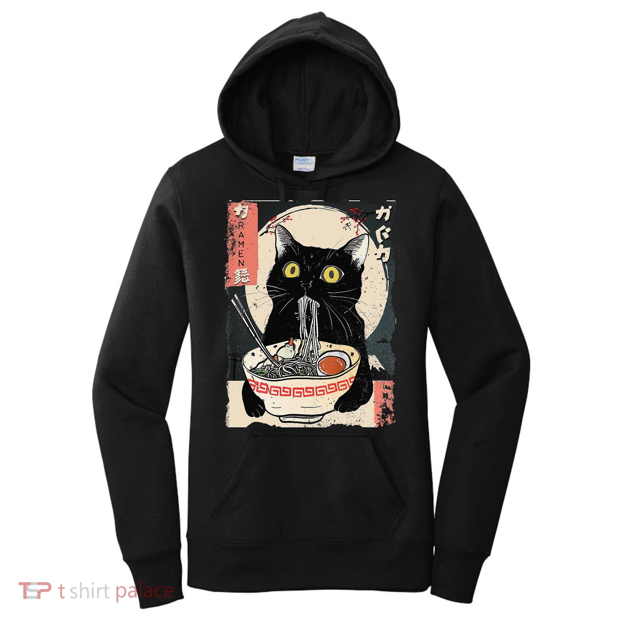 Kawaii Cat Eating Ramen Noodles Funny Anime Gift Women's Hoodie
