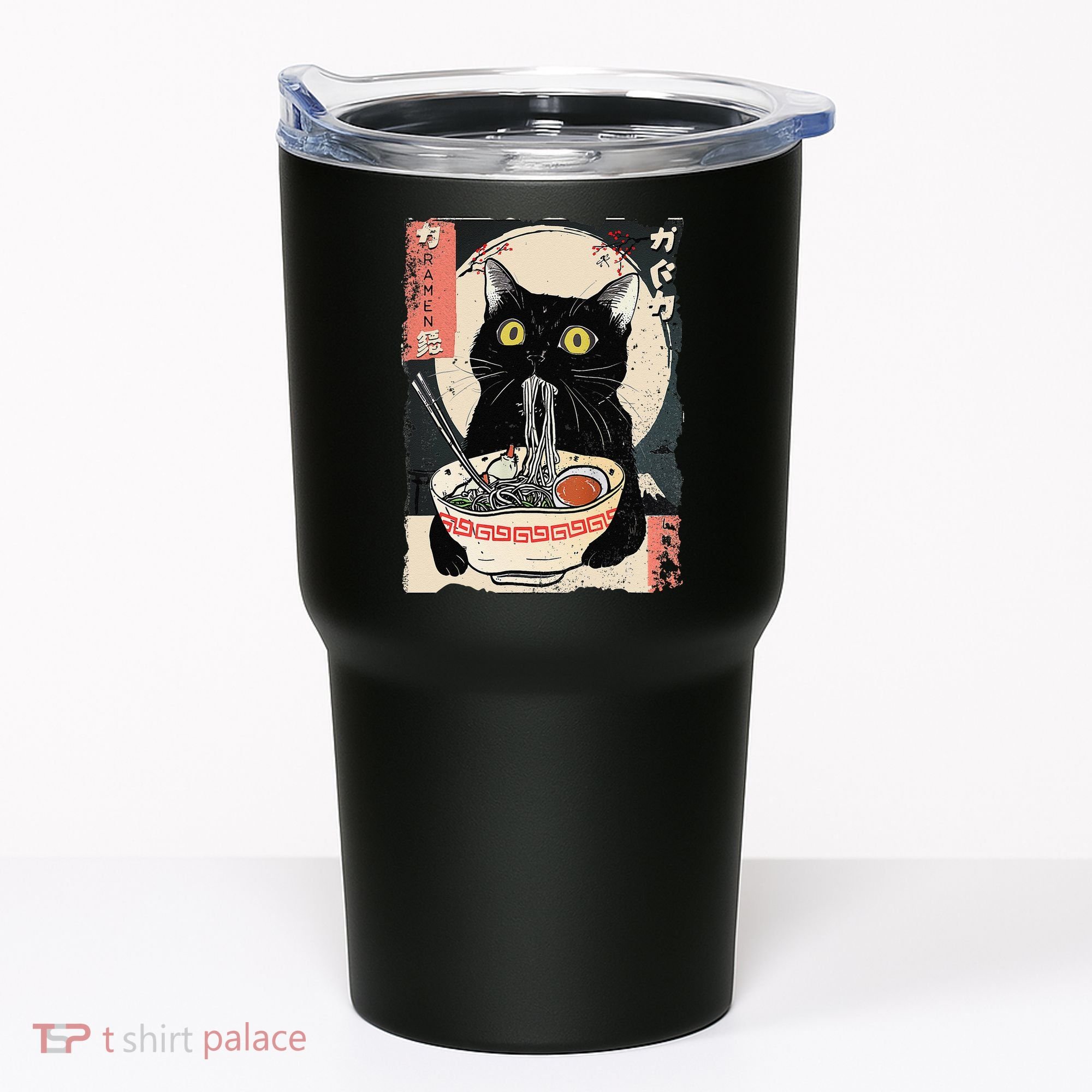 Kawaii Cat Eating Ramen Noodles Funny Anime Gift Tumbler