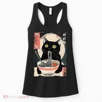 Kawaii Cat Eating Ramen Noodles Funny Anime Gift Women's Tank Top thumb 0
