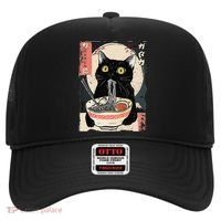 Kawaii Cat Eating Ramen Noodles Funny Anime Gift Hat thumb 0