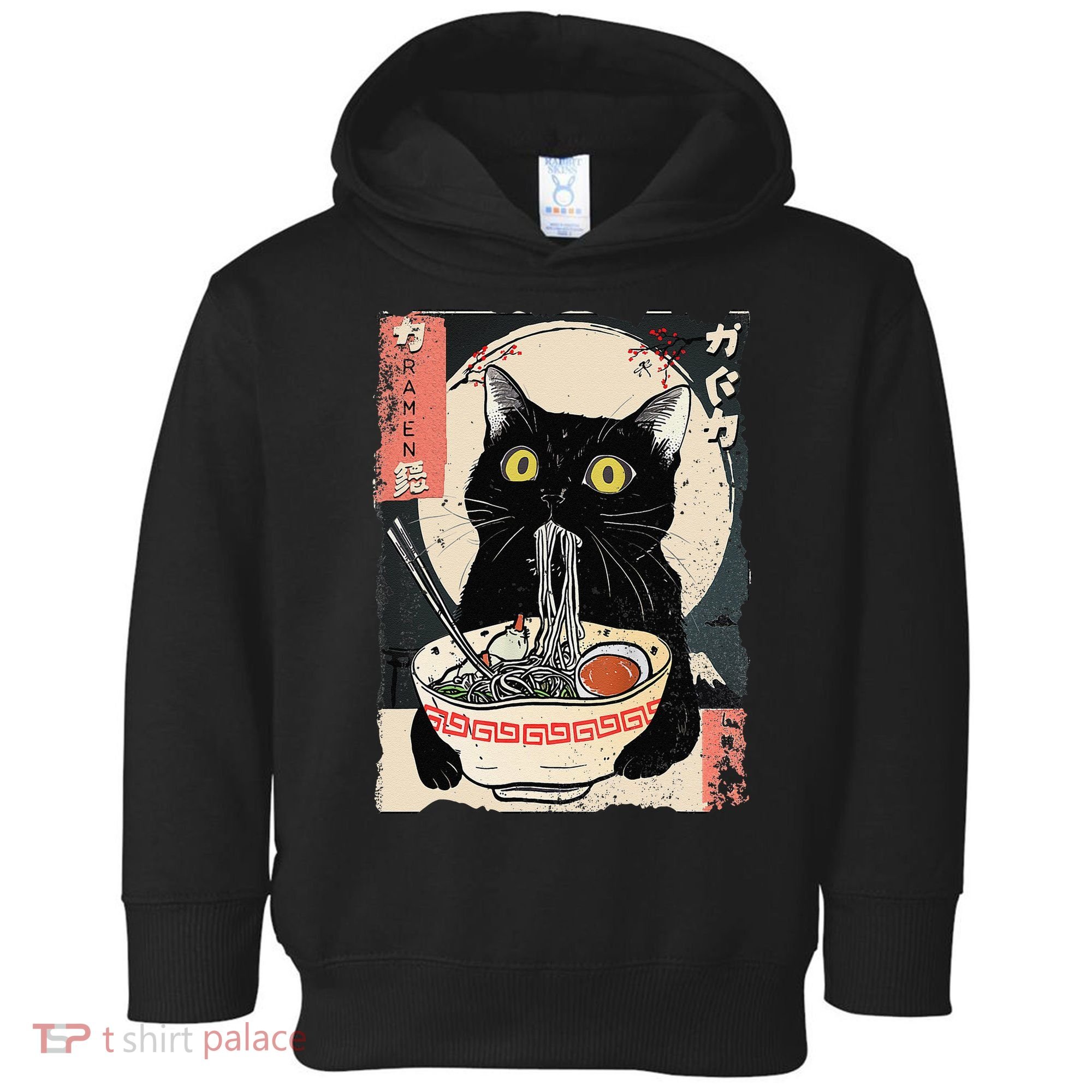 Kawaii Cat Eating Ramen Noodles Funny Anime Gift Toddler Hoodie