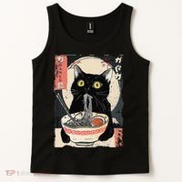 Kawaii Cat Eating Ramen Noodles Funny Anime Gift Tank Top thumb 2