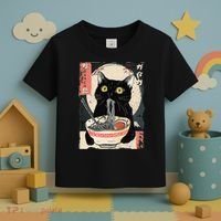 Kawaii Cat Eating Ramen Noodles Funny Anime Gift Toddler T-Shirt thumb 3