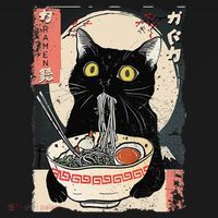 Kawaii Cat Eating Ramen Noodles Funny Anime Gift Kids Sweatshirt thumb 2