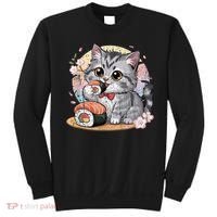 Kawaii Cat Eating Sushi Cute Anime For Cat Lovers Sweatshirt thumb 0