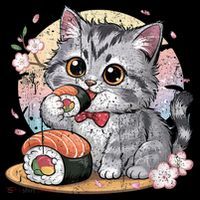 Kawaii Cat Eating Sushi Cute Anime For Cat Lovers Coffee Mug thumb 5