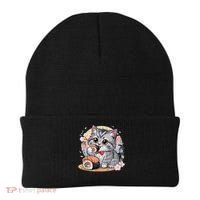 Kawaii Cat Eating Sushi Cute Anime For Cat Lovers Beanie thumb 0
