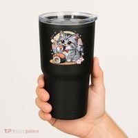 Kawaii Cat Eating Sushi Cute Anime For Cat Lovers Tumbler thumb 2