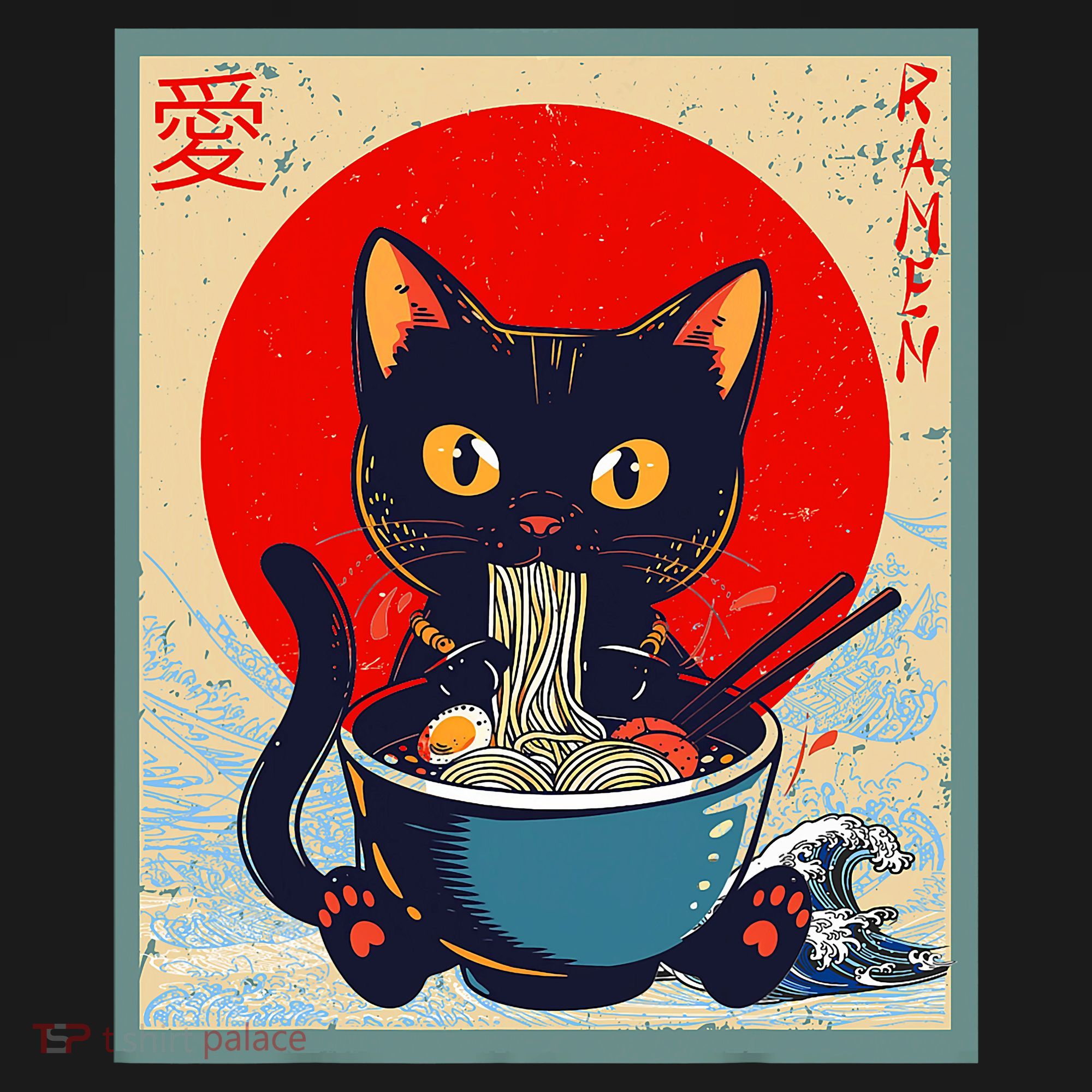 Kawaii Cat Eating Ramen Noodles Funny Anime Irls Teens Cat  Sweatshirt