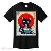 Kawaii Cat Eating Ramen Noodles Funny Anime Irls Teens Cat  Kids T-Shirt thumb 0