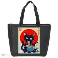 Kawaii Cat Eating Ramen Noodles Funny Anime Irls Teens Cat  Tote Bag thumb 0