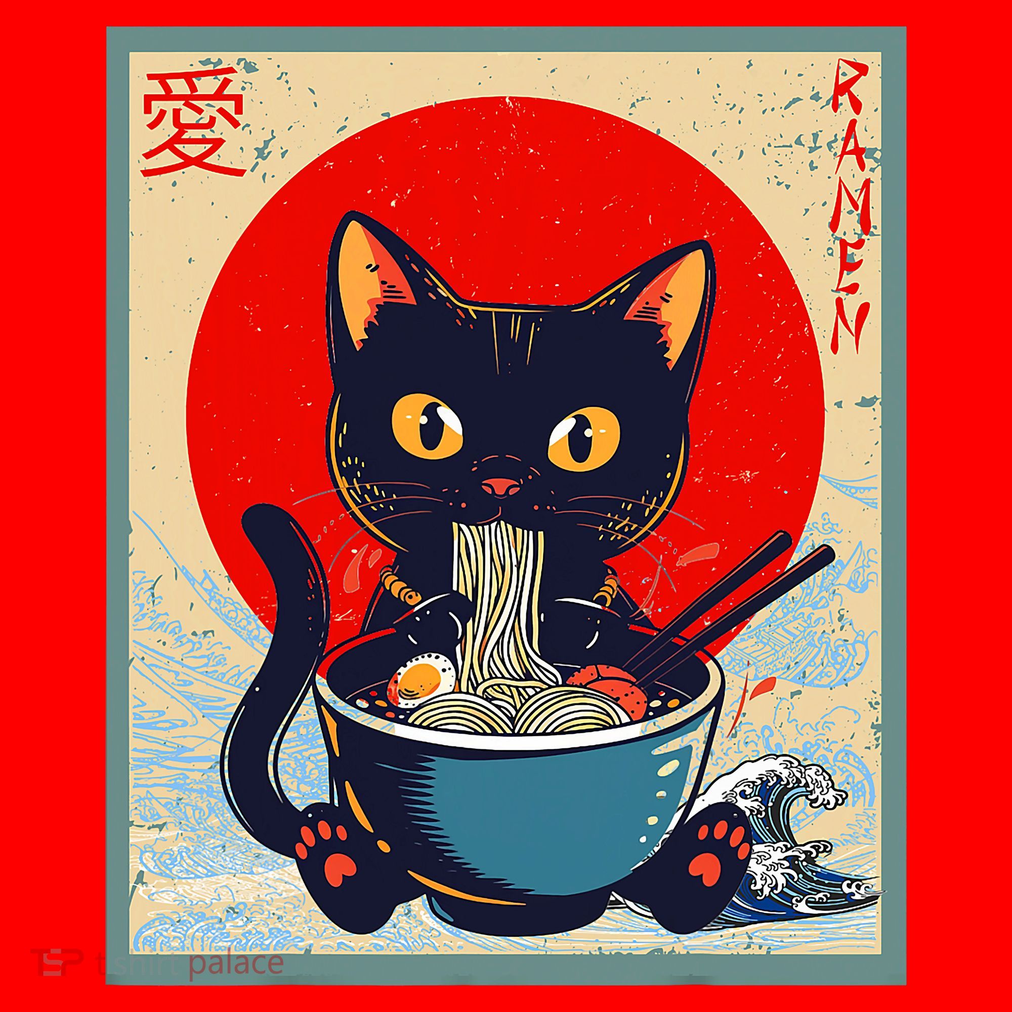 Kawaii Cat Eating Ramen Noodles Funny Anime Irls Teens Cat  Santa Hat