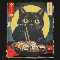 Kawaii Cat Eating Sushi Funny Japanese Anime Cute Cat Apron thumb 3