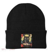 Kawaii Cat Eating Sushi Funny Japanese Anime Cute Cat Beanie thumb 0