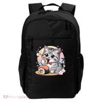 Kawaii Cat Eating Sushi Cute Anime For Cat Lovers  Backpack thumb 0