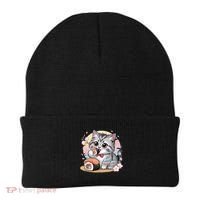 Kawaii Cat Eating Sushi Cute Anime For Cat Lovers  Beanie thumb 0
