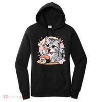 Kawaii Cat Eating Sushi Cute Anime For Cat Lovers  Women's Hoodie thumb 0