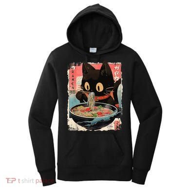 Kawaii Cat Eating Ramen Noodles Anime Women's Hoodie