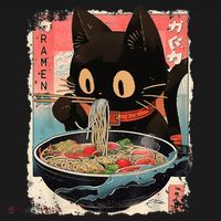Kawaii Cat Eating Ramen Noodles Anime Women's Hoodie thumb 2