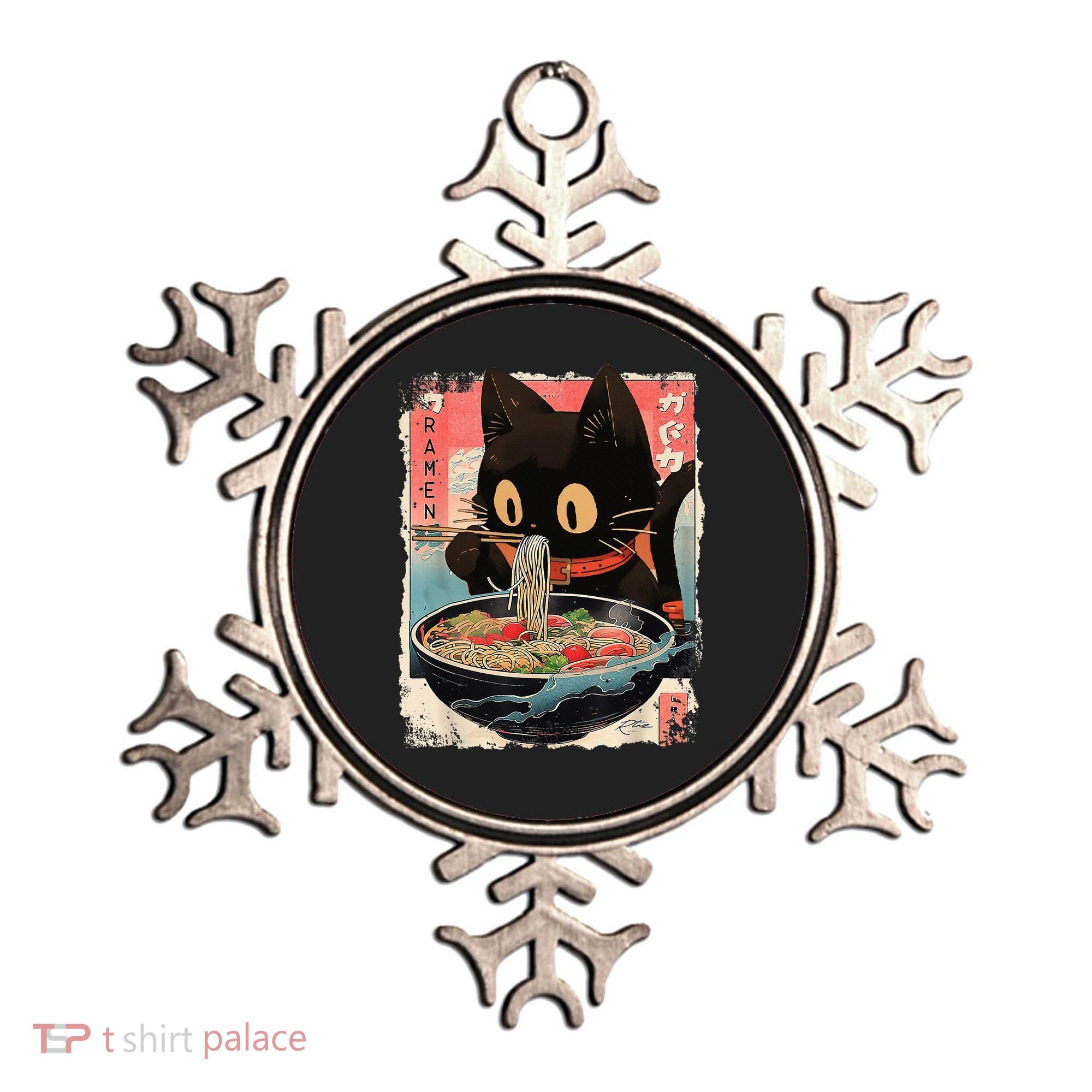 Kawaii Cat Eating Ramen Noodles Anime Ornament