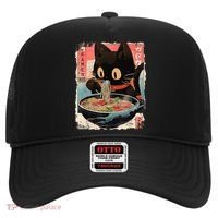 Kawaii Cat Eating Ramen Noodles Anime Hat thumb 0