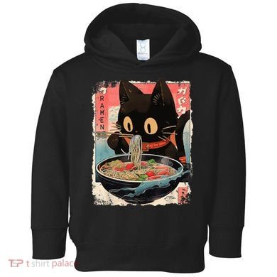 Kawaii Cat Eating Ramen Noodles Anime Toddler Hoodie