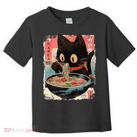 Kawaii Cat Eating Ramen Noodles Anime Toddler T-Shirt thumb 0