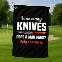 Knife Collector Enthusiast Cook Man Knives Collection Hobby Golf Towel thumb 1