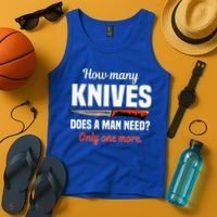 Knife Collector Enthusiast Cook Man Knives Collection Hobby Tank Top thumb 4
