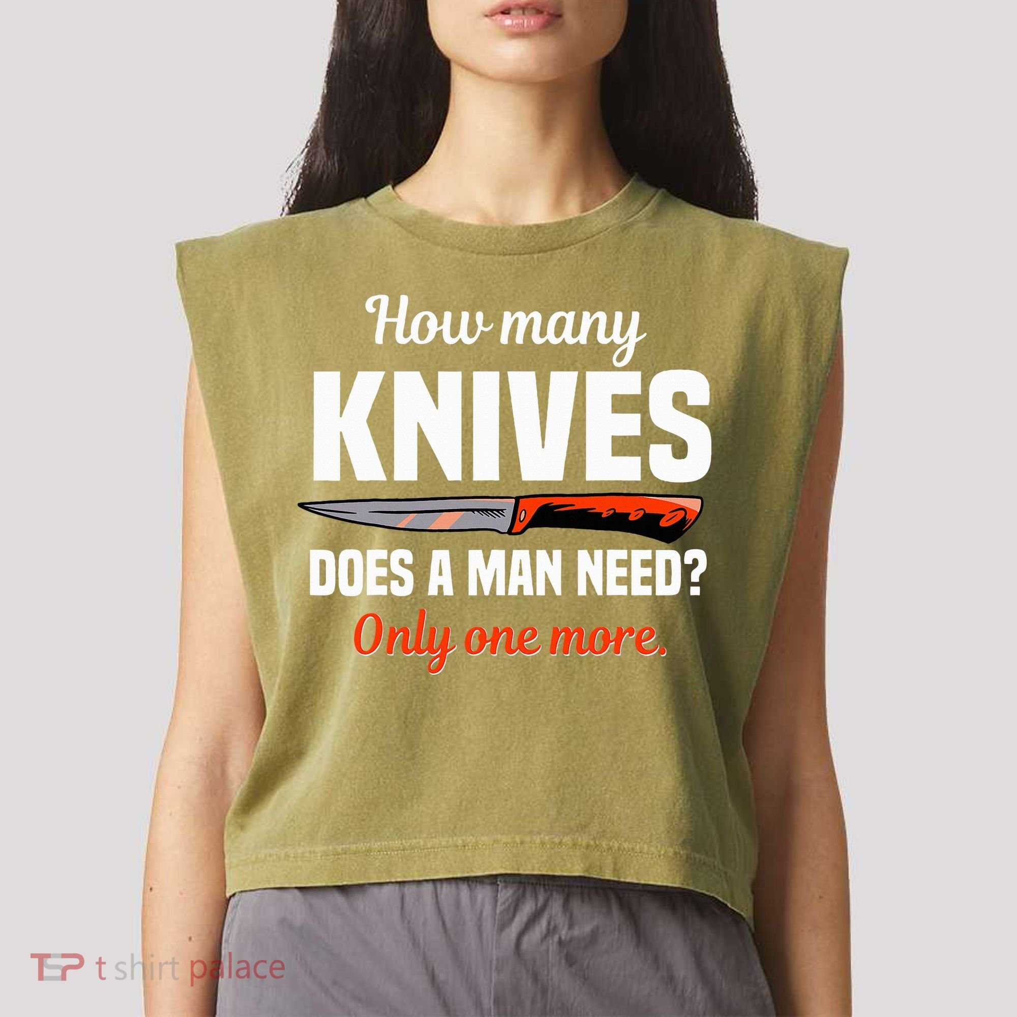 Knife Collector Enthusiast Cook Man Knives Collection Hobby Garment-Dyed Women's Muscle Tee