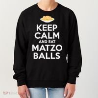 Keep Calm Eat Matzo Balls Funny Passover Jewish Women's Sweatshirt thumb 0