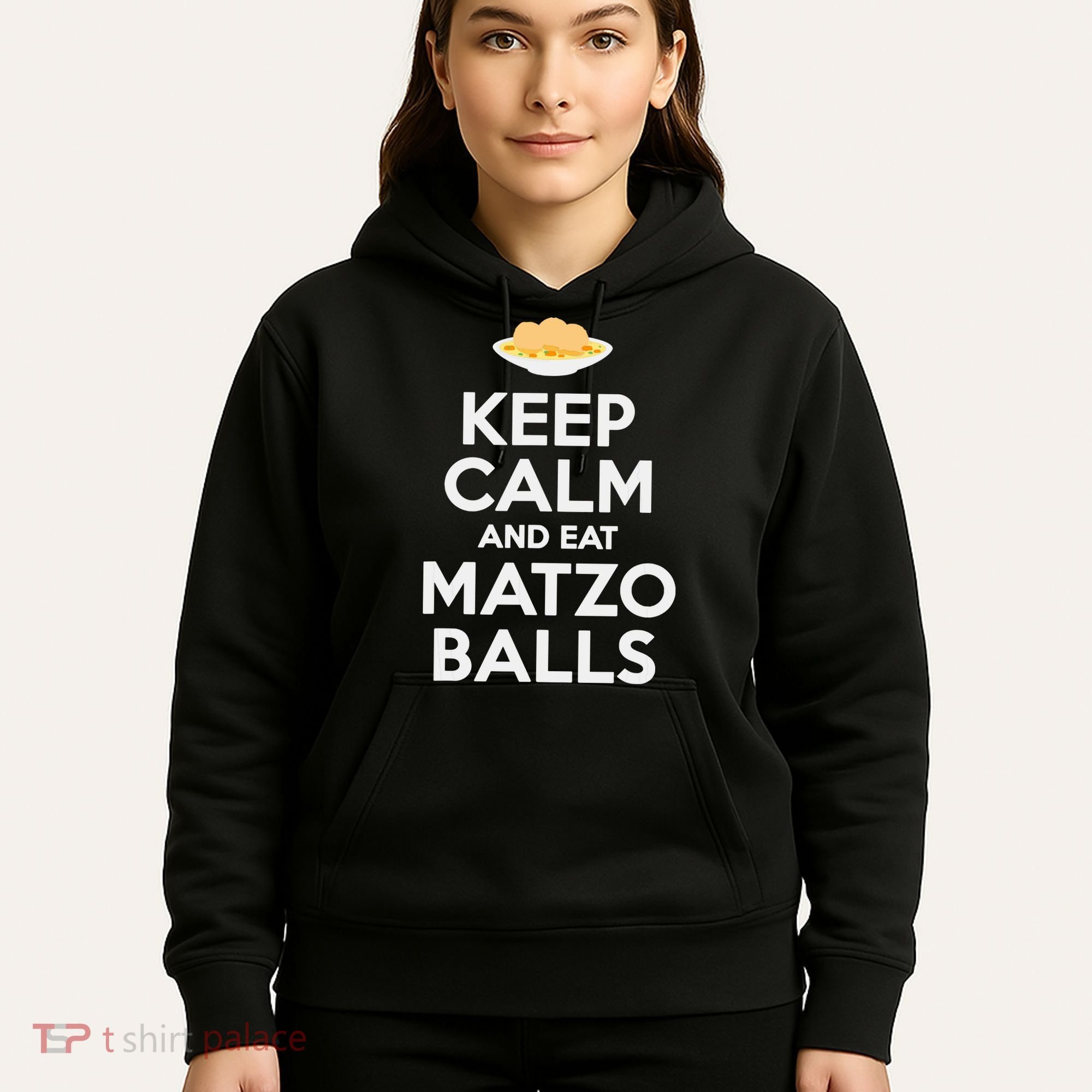 Keep Calm Eat Matzo Balls Funny Passover Jewish Hoodie