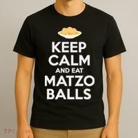 Keep Calm Eat Matzo Balls Funny Passover Jewish T-Shirt thumb 3