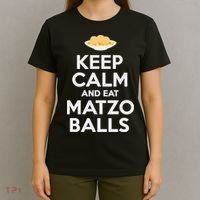 Keep Calm Eat Matzo Balls Funny Passover Jewish T-Shirt thumb 4
