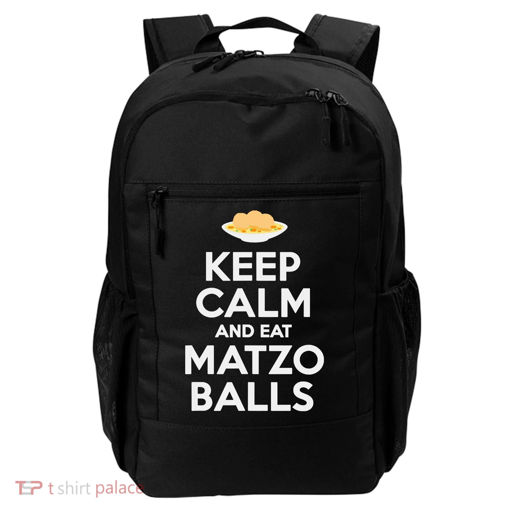 Keep Calm Eat Matzo Balls Funny Passover Jewish Backpack