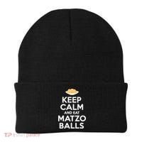 Keep Calm Eat Matzo Balls Funny Passover Jewish Beanie thumb 0