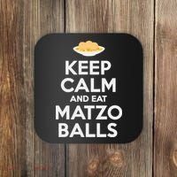 Keep Calm Eat Matzo Balls Funny Passover Jewish Coaster thumb 0