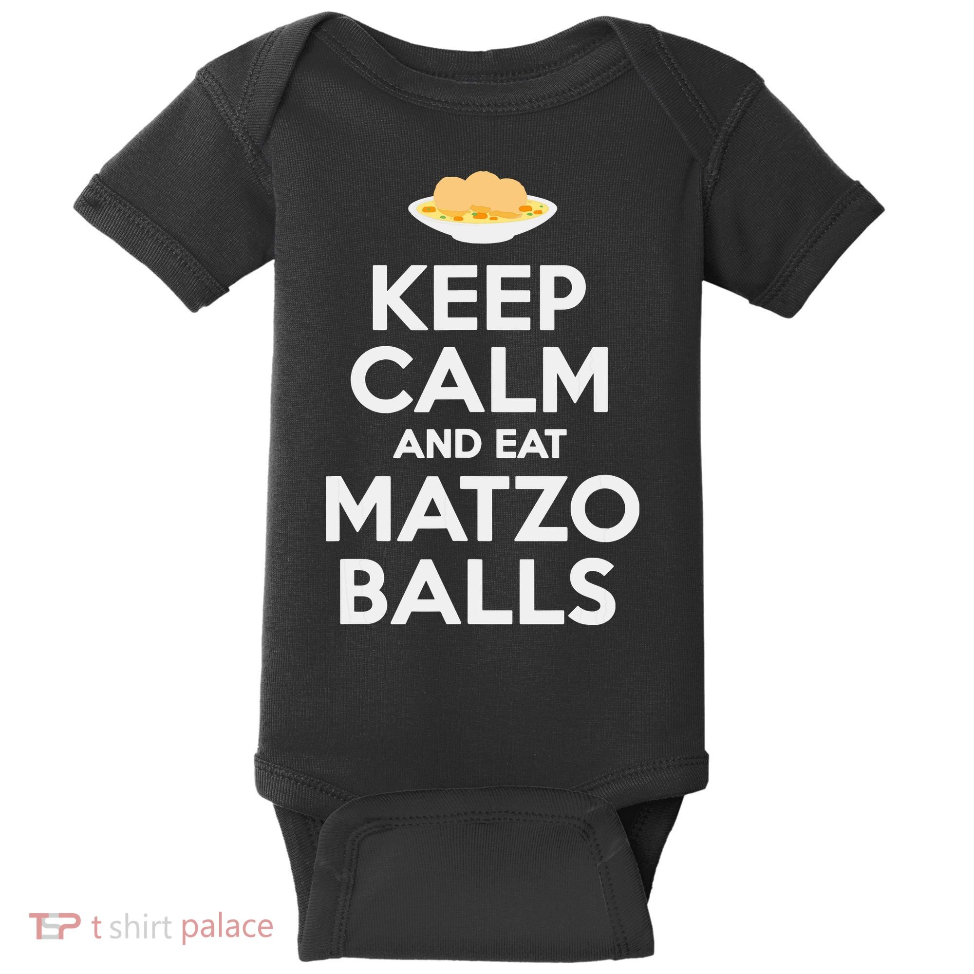 Keep Calm Eat Matzo Balls Funny Passover Jewish Baby Bodysuit