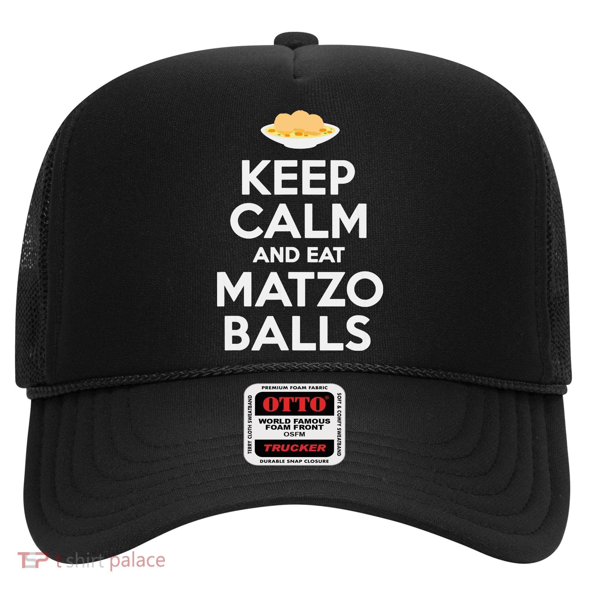 Keep Calm Eat Matzo Balls Funny Passover Jewish Hat