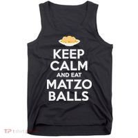 Keep Calm Eat Matzo Balls Funny Passover Jewish Tank Top thumb 0