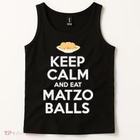 Keep Calm Eat Matzo Balls Funny Passover Jewish Tank Top thumb 2