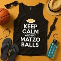 Keep Calm Eat Matzo Balls Funny Passover Jewish Tank Top thumb 4