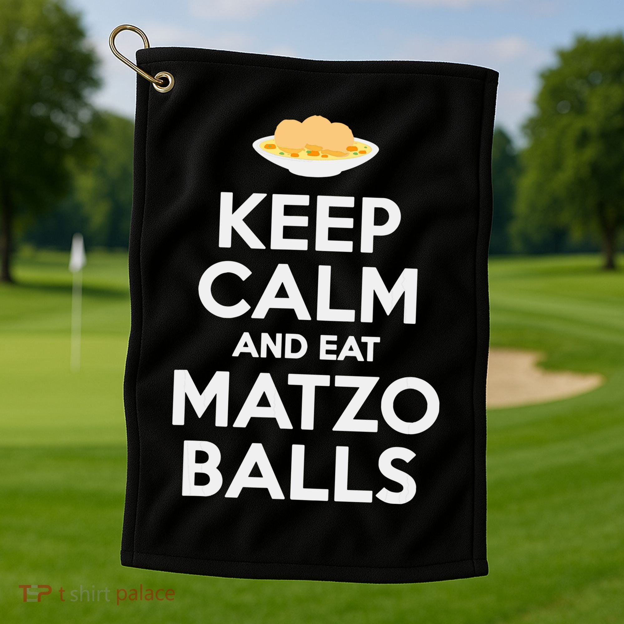 Keep Calm Eat Matzo Balls Funny Passover Jewish Golf Towel