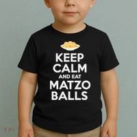 Keep Calm Eat Matzo Balls Funny Passover Jewish Toddler T-Shirt thumb 2