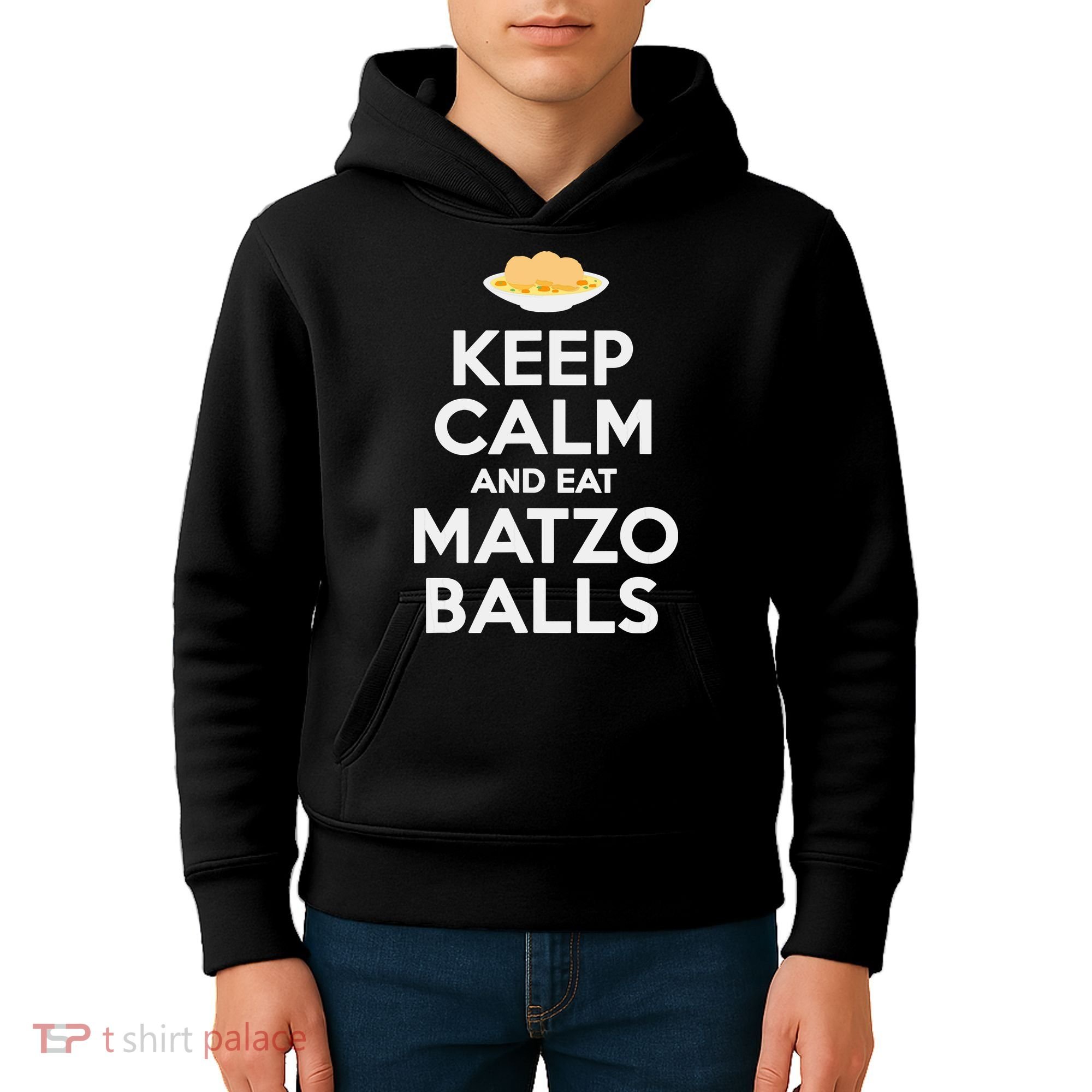 Keep Calm Eat Matzo Balls Funny Passover Jewish Kids Hoodie