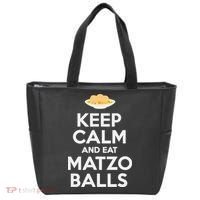 Keep Calm Eat Matzo Balls Funny Passover Jewish Tote Bag thumb 0
