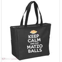 Keep Calm Eat Matzo Balls Funny Passover Jewish Tote Bag thumb 2