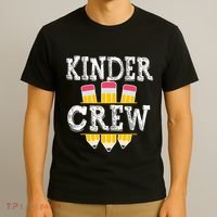 Kinder Crew Fun Kindergarten Squad Teacher 1st Day of School T-Shirt thumb 3