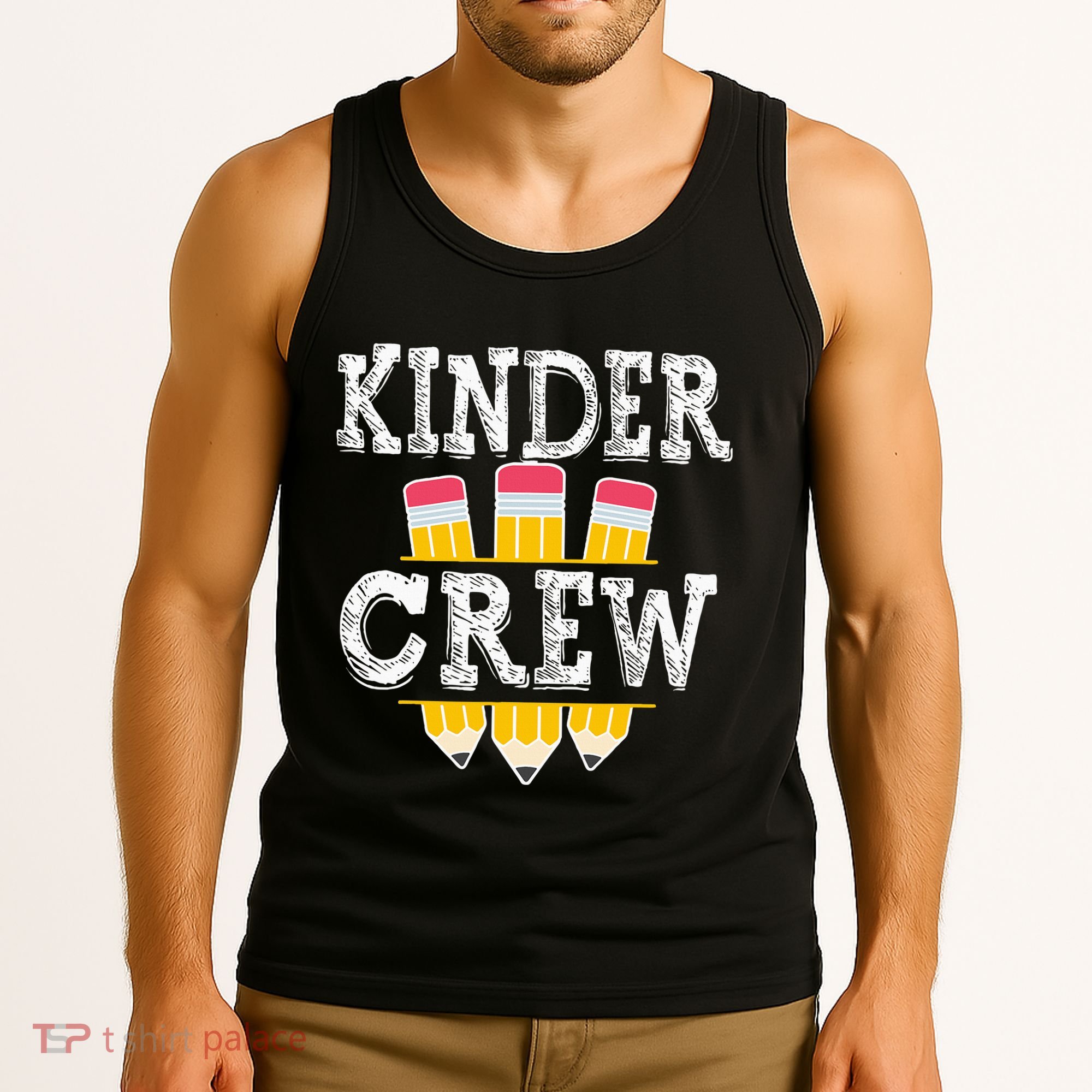 Kinder Crew Fun Kindergarten Squad Teacher 1st Day of School Tank Top